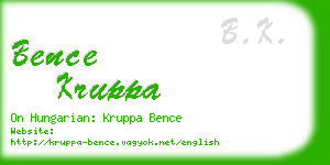 bence kruppa business card